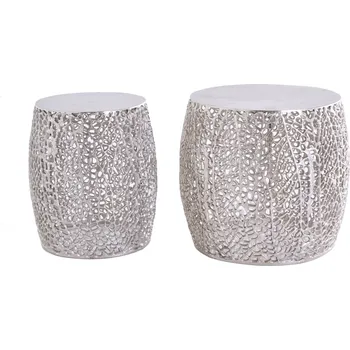 Konferenční stolek Konferenční stolek Aurelia Gold II 40cm sada 2ks stříbrných