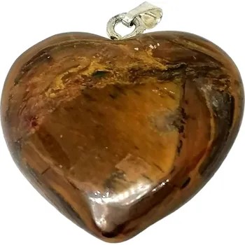 Přívěsek Tygří oko srdce velké - 3 cm