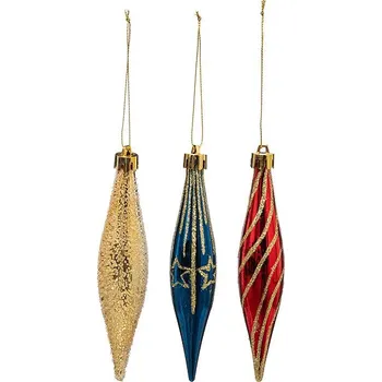 Vánoce Atmosphera Vánoční ozdoby z umělé hmoty, 3 ks, vícebarevné