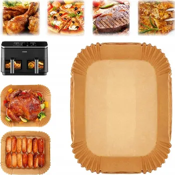Obraz Pergamenové vložky do Air Fryeru 21 cm x 17 cm, 120 ks Na Jedno Použití Formičky
