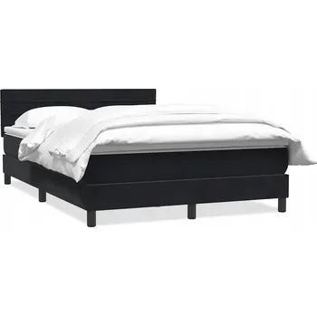 Postel Kontinentální postel černá 213 x 160 x 78/88 cm s matrací a topperem