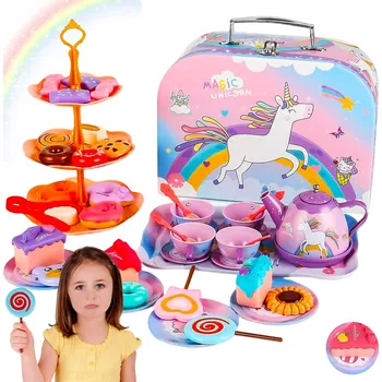 Dětská kuchyňka NA ČAJ KÁVU ŠÁLKY KONVICE TALÍŘE KUCHYNĚ