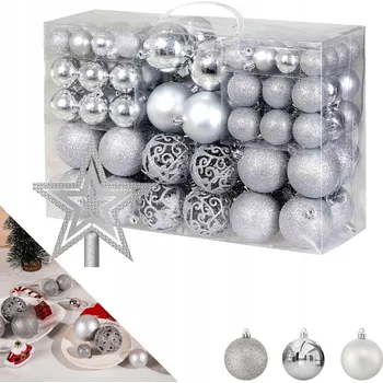 Vánoční dekorace SADA VÁNOČNÍCH BANĚK XXL 101 Ks VÁNOČNÍ KOULE NA VÁNOČNÍ STROMEČEK OZDOBA