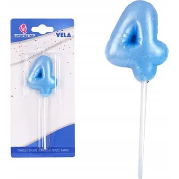 Svíčka Ouda Party - Svíčka ve tvaru balónku ze slámy - modrá