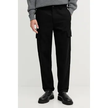 Pánské kalhoty Kalhoty s příměsí vlny BOSS Orange Sisla-R-Cargo-2 50553971 černá 99X, vel. 36/32