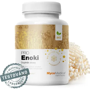 ❤️ MycoMedica ENOKI PRO | Penízovka sametonohá | Flammulina velutipes | BIO | 90 kapslí | AKCE: ✅ od 2 ks - 7 % až - 13 % SLEVA ❤️ 90 rostlinných kapslí po 500 mg extraktu ❤️ MycoMedica® - KVALITNÍ Přírodní doplňky stravy, sirupy, tinktury, potraviny, v