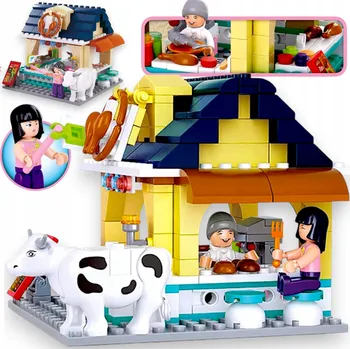 ostatní stavebnice STAVEBNICE GRILL BAR RYCHLÉHO OBČERSTVENÍ RESTAURACE S KRAVOU HOLČIČÍ SNY - 225 DÍLŮ