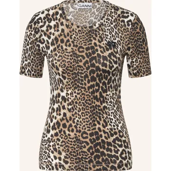 Dámské tričko Ganni Dámské Tričko, velbloudí / hnědá / béžová, 34