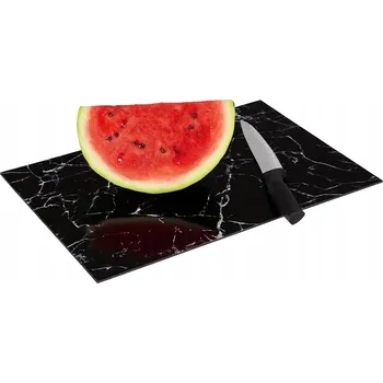 Kuchyňské prkénko Skleněné prkénko na krájení 30×40 černý mramor tvrzené sklo kuchyňské