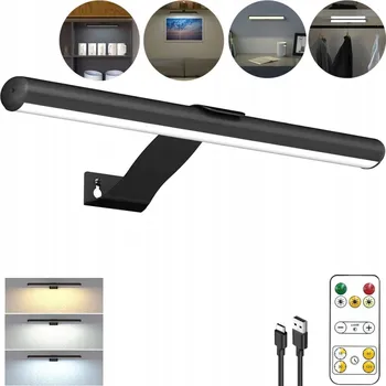 Nástěnné svítidlo Černé nástěnné svítidlo LED, černé koupelnové osvětlení na zrcadlo nebo obraz