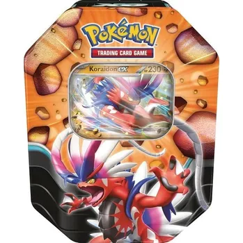 Puzzle Karetní hra Pokémon Trading: Tin Box Powerful Legends: Koraidon-ex (1 holografická promo karta a 4