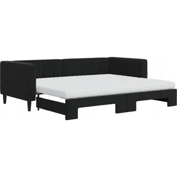 Pohovka Černá rozkládací pohovka 2 v 1 s matracemi 223 x 100 x 68 cm