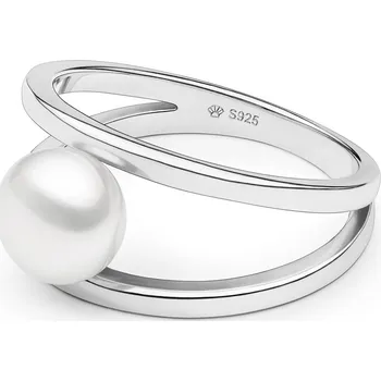 Prsten Stříbrný prsten s bílou perlou GA4014W 50