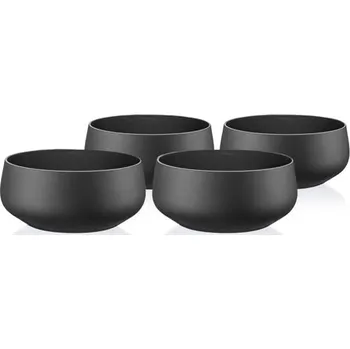 Crystalex 4 dílná sada černých misek 9,5 cm