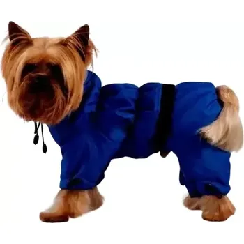 Obleček pro psa Zimní kombineza pro psa modrá s kožíškem 24 - 28cm (Oblečky pro psy, i pro větší psy)