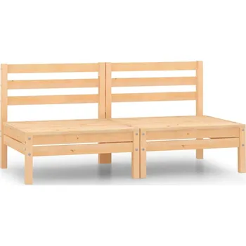 Zahradní nábytek vidaXL Zahradní středové pohovky 2 ks masivní borové dřevo [806591] Barva: Přírodní