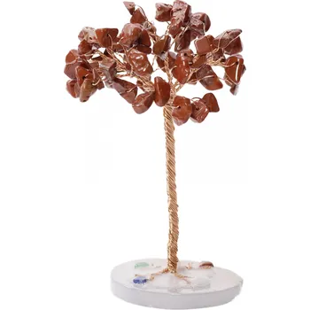 Drahý kámen Magieprirody.cz Strom života Jaspis červený na achátovém plátu #ZB524 výška 11 cm