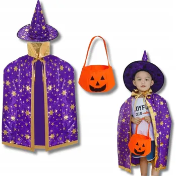 Karnevalový kostým Kostým mága pro děti Klobouk Plášt Worek na sladkosti Halloween Magie