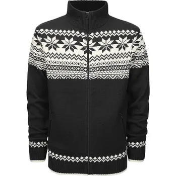 Pánský svetr BRANDIT svetr pánský 5030.2 norský vzor zip L černá