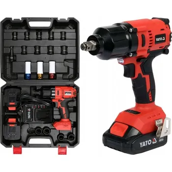 Yato rázový utahovák 1/2'' 700 Nm, sada s 2x3Ah akumulátory a kufříkem YT-82807