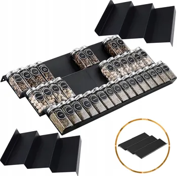 Úložný box ORGANIZÉR NA KOŘENÍ DO ZÁSUVKY STOJAN ORGANIZÉR NA SKLENIČKY, 3-PATROVÝ