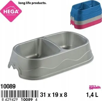Miska pro psa Sada dvou misek pro krmení Hega, plastové, 1400 ml
