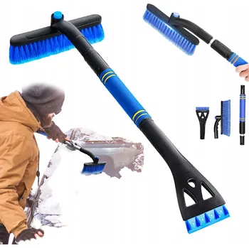 Autoškrabka ŠKRABKA NA LED S KARTÁČEM NA SNÍH TELESKOPICKÁ + LOPATA 3V1 NA AUTO