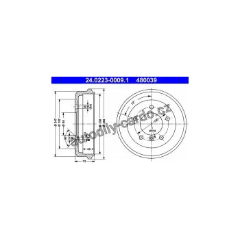 Brzdový buben Brzdový buben ATE 24.0223-0009 (AT 480039) - MERCEDES-BENZ