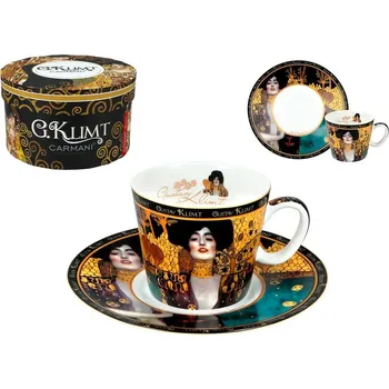 Carmani® Šálek s podšálkem na espresso 100 ml - Gustav Klimt - Judith