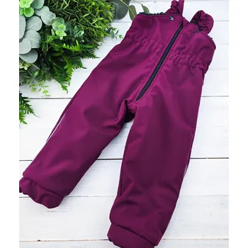 Dívčí kalhoty Kulišárny Zimní funkční SOFTSHELL kalhoty s laclem MALINOVÁ VELIKOST: 74-80