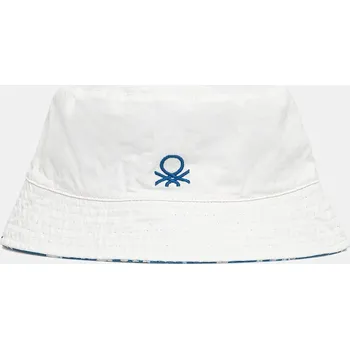 Klobouk Dětský oboustranný bavlněný klobouk United Colors of Benetton 6KQACA02M.G.Seasonal bílá 00X, vel. 54