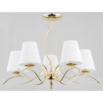 Zlatý lustr Monza Gold 5xE14 se stínidly Alfa 27615