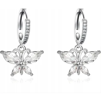 Náušnice Náušnice Zircon Butterfly - Stříbrná KP-38996