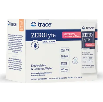 Iontový nápoj Trace Minerals ZeroLyte – Elektrolyty na báze sodíka (Slaná bobulová limonáda), 30 sáčků>