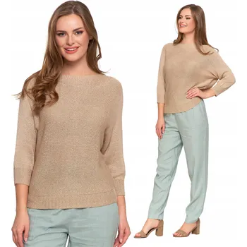 Dámský svetr Dámský Svetr Tenký Prolamovaný Jemný Svetřík Výstřih Lodička MORAJ - XL