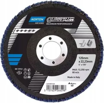 Brusný kotouč LAMELOVÝ BRUSNÝ KOTOUČ QUANTUM R996 125x22mm P60 NORTON 66254445879
