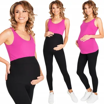 Dámské legíny Těhotenské legíny Przyszła Mama dlouhé bavlna černé, velikost S