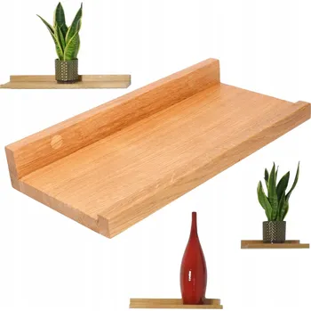 police Nástěnná police dřevěná dubová 30 cm x 14,5 cm