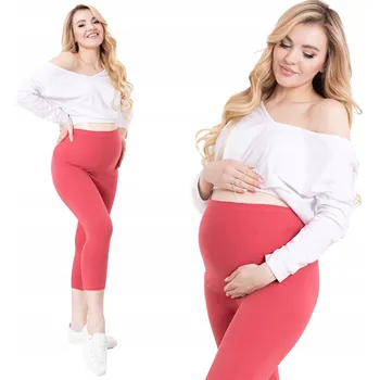 Dámské legíny Formommy těhotenské legíny 3/4 bavlna červené velikost 4XL