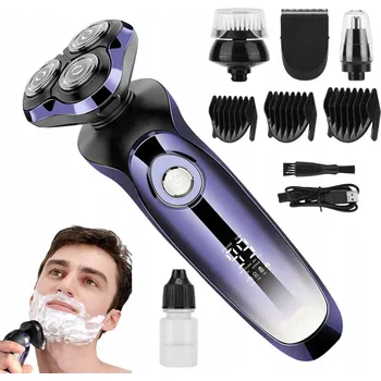 Holicí strojek PROFESIONÁLNÍ ELEKTRICKÝ HOLICÍ STROJEK PRO MUŽE 4V1 PRO MOKROÉ A SUCHÉ HOLENÍ S LCD
