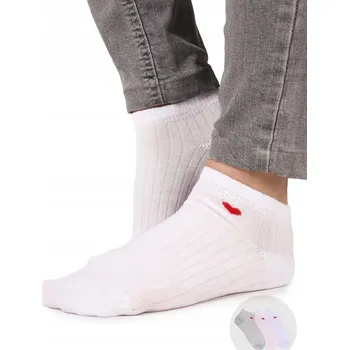 Ponožky kotníkové ponožky dívčí dětské bavlněné se srdíčkem 3PAK 27-30 YOCLUB