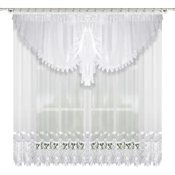 Záclona BytoTex Hotová voálová záclona LG 169 s krajkou, 400x160 cm