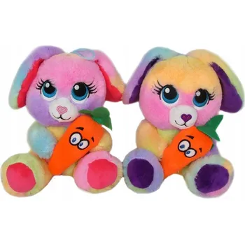 plyšák Duha Zajíček s Mrkví 2 - 18 cm