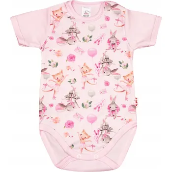 Kojenecký body Body s KRÁTKÝM rukávem 100% Bavlna BALETKY Světle růžová vel. 86 KLEKLE