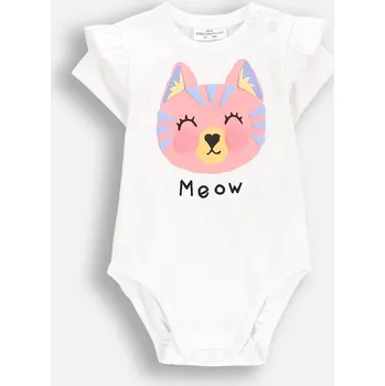 Kojenecký body Body Kojenecké bílé body pro holčičky s krátkým rukávem, velikost 056, značka Coccodrillo WC5