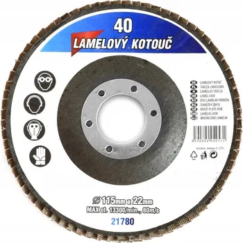 Brusný kotouč Lamelový kotouč na kov, dřevo Ø 115 x 22,2 mm, zrnitost 40