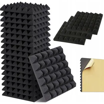 Hudebniny AKUSTICKÝ PANEL PYRAMIDA SAMOLEPICÍ 30X30 PĚNOVÉ KUŽELY ODHLUČNĚNÍ STUDIO