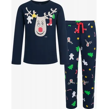 Dívčí zimní pyžamo dětské tmavě modré 152 Sob Endo