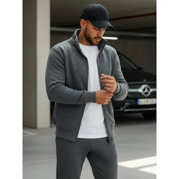 Oblečení a móda Antracitová zapínací mikina bx4111 Velikost: XL