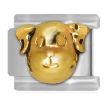 Přívěsek Článek do modulárního náramky - Zlatá hlava pejska Maybeme